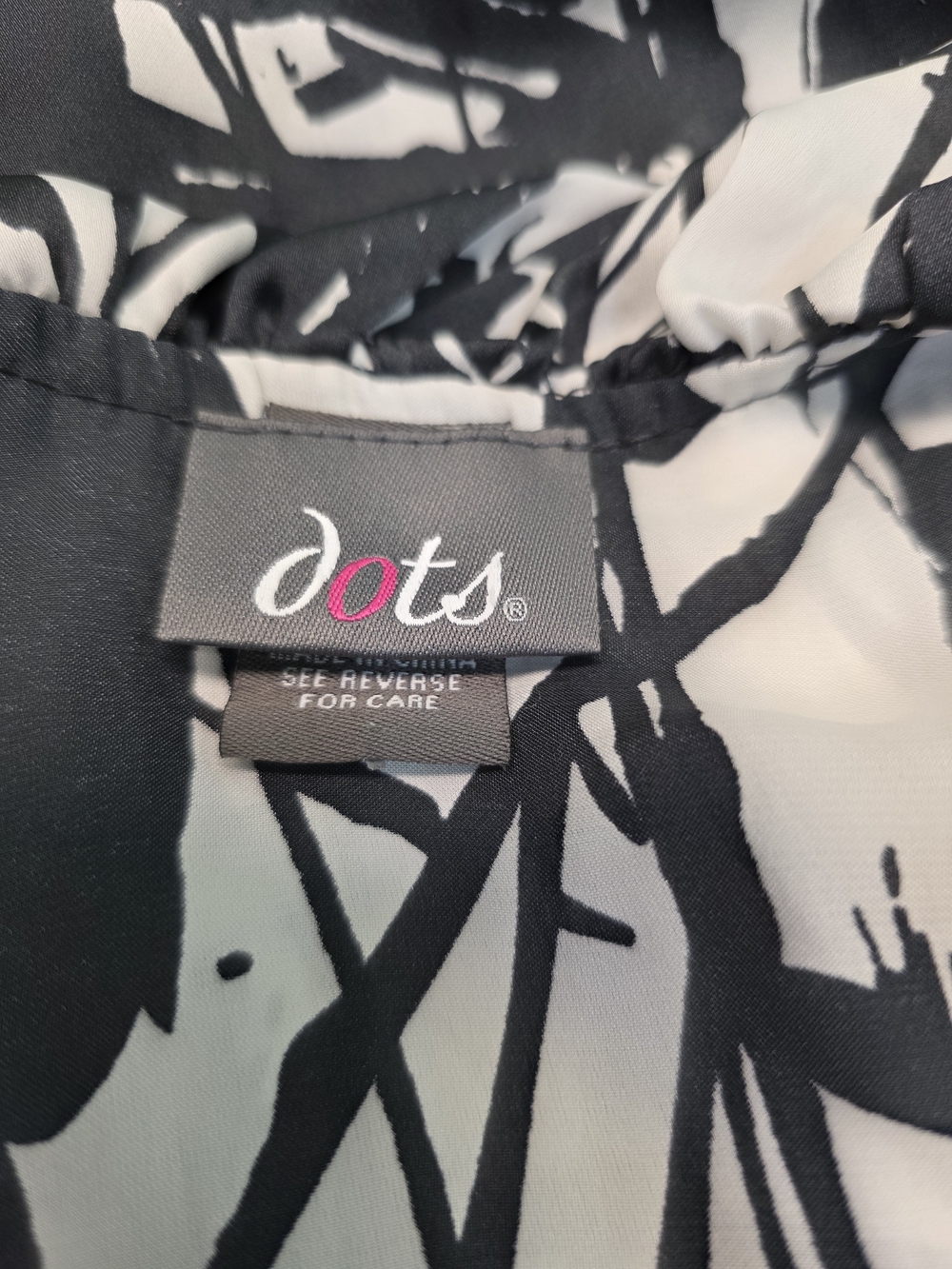 Dots Black and White Abstract Ruffle Tank Top - Picture 4 of 5